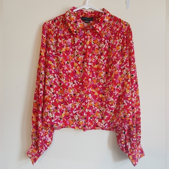 Sanctuary Long Sleeve Floral Button Down Blouse Size Small - Picture 1 of 5